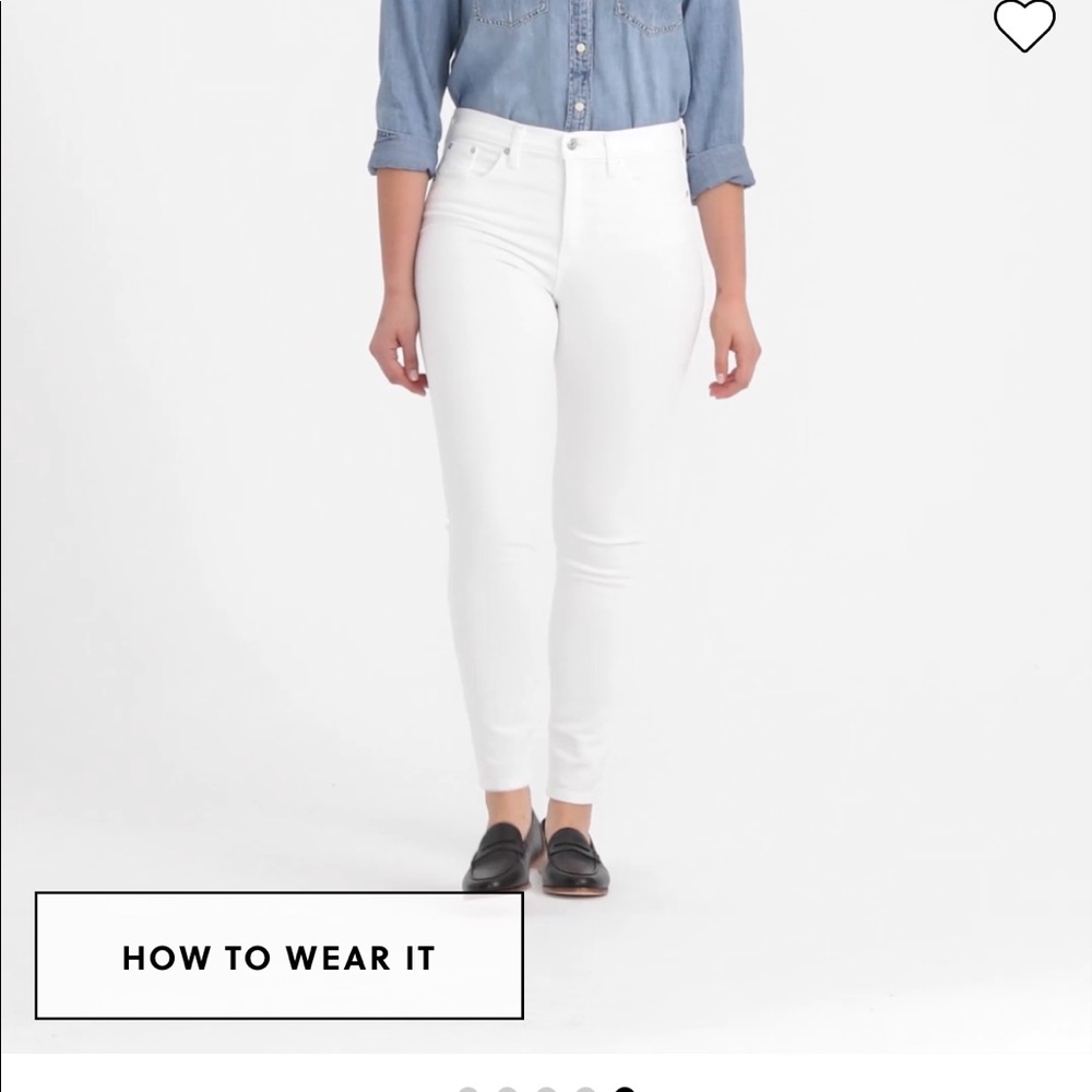 J Crew 9" mid-rise toothpick jean in white 31T